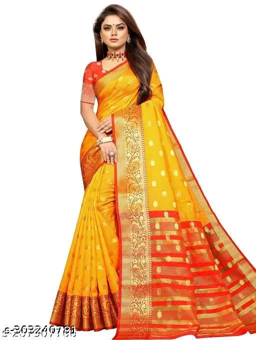 Banarsi silk saree with fancy boota, intricately woven in zari pattern, free size (length: 5.2m, blouse length: 0.8m), made in India