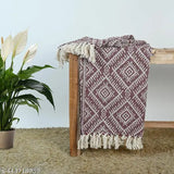 Grey 100% cotton throw blanket, soft, plush, warm & cozy, perfect for couch or sofa chair