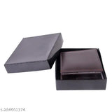 Dark brown genuine leather men's wallet, compact yet spacious with 9 card slots, 2 currency compartments & ID pockets