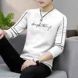 Men's regular fit printed round neck t-shirt, pure cotton, full sleeves - cool and comfortable for casual wear, India origin