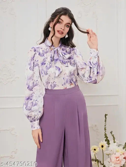 Stylish lycra jumpsuit, printed net, long sleeves, women's fashion on model