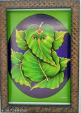 Synthetic resin leaf Ganesh art photo frame, Indian decor for wall hanging and pooja rooms
