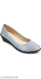 Stylish women's synthetic PVC bell-shaped ballerina slip-ons in various sizes (IND-3 to IND-8), made in India