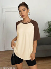 Cotton oversized women's t-shirt, solid color and short sleeves for casual wear