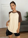 Cotton oversized women's t-shirt, solid color and short sleeves for casual wear