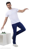 Dark blue stretchable denim jeans for men - classic, trendy, and versatile. Made in India
