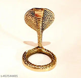 Brass snake idol for Shivling pooja, Indian handcrafted brass decorative artifact for worship