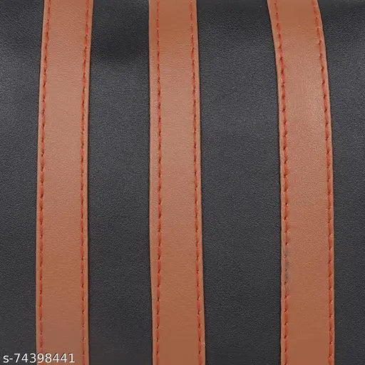 Faux leather striped sling bag, free size, Indian-made women's accessory