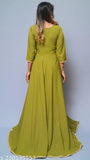 Diyaz Women's Angrakha Front Slit Open Kurti, solid polyester three-quarter sleeves, India-made fashion wear for XS to XXXL sizes. Angrakha style with front slit, ideal for golden bottom wear and chandbali. Confirm size using the included size chart, minor color variations may occur due to screen lighting differences