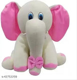 Pink Elephant & Black Penguin Soft Toy Set, 26cm size, fabrics for kids play. Indian-made, cuddly and safe, detailed design