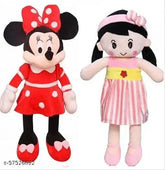 Pink & Red soft plush toys combo (2 pieces) for kids, cute dolls from Sanwaliyacollection, 40cm, perfect birthday gifts for girls and boys