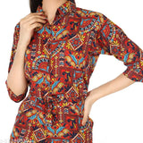 Multicolor crepe jumpsuit, premium quality, versatile attire, vibrant design by Pearl N Vera on fashionable woman