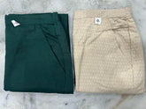 Solid cotton women's pants (T-BG), M & L sizes, featuring side pockets. Made in India