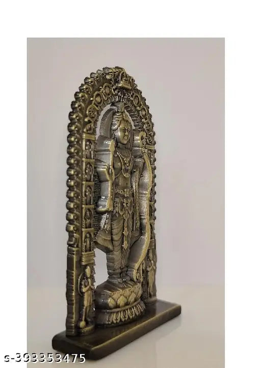 Golden Brass Ramlalla Idol Showpiece, 35x3x15 inches, Indian temple decor