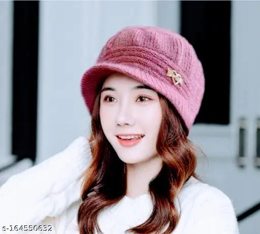 Woolen knitted winter hat cap (assorted colors), premium, warm, stylish, modern – Omkar Industries