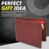 Brown faux leather men's wallet (Min-10 card slots), featuring solid design and multiple compartments, ideal for essential storage