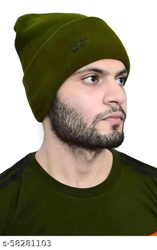 Synthetic mimicry army hat, solid color, unisex design, military-style accessory, India origin