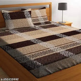 Luxury soft brushed cotton blend double bed sheets with 2 pillow covers, vibrant floral print, skin-friendly, long lasting & wrinkle free