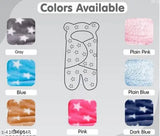 Soft pink star-print cotton swaddle blanket, ideal for babies of all genders and perfect for winter outings or naps