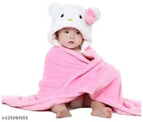 Unisex fleece hooded baby blanket by BABYZONE, perfect for newborns up to 12 months. Ideal as a swaddler, bath towel, or crib blanket. Made in India