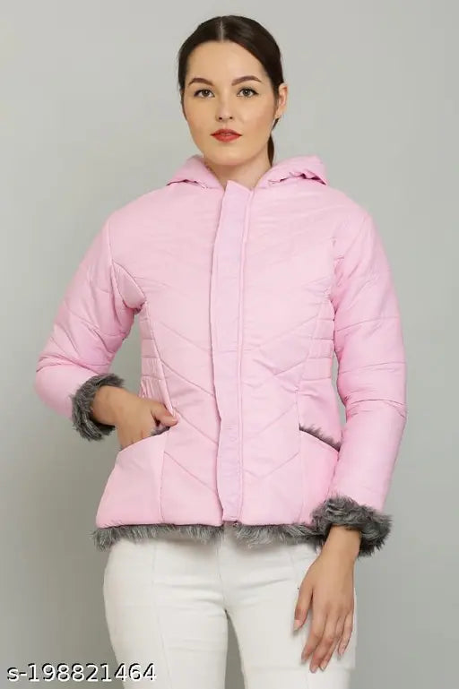 Brown leather bumper jacket for women, S (32in bust, 22in length), M (34in bust, 22in length) - western winter wear from India