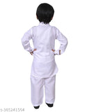 Boys cotton blend kurta and pyjama combo set, long sleeves, festive party wear for young boys aged 1-11 years. Made in India