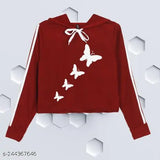 Women's cotton printed hoodie sweatshirt, latest design in trendy sizes S-XL