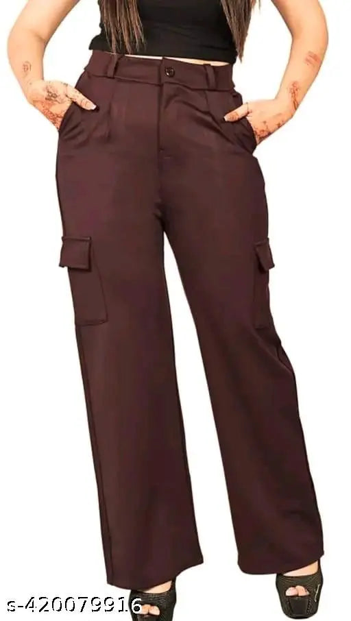 Stylish cotton lycra bell trousers pants from New Designer, solid pattern, XS-XL sizes available