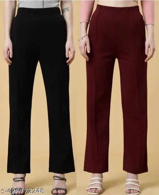 Women's viscose rayon trouser from H AND S Clothing House - Solid net, versatile for workout & lounge wear, breathable fabric, convenient pockets, easy care