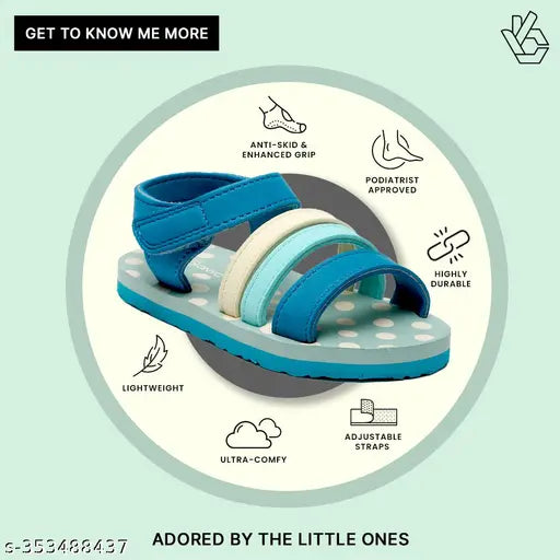 Teal blue unisex butterscotch print EVA sole sandals by ONYC - ideal for kids aged 2.5 to 13 years