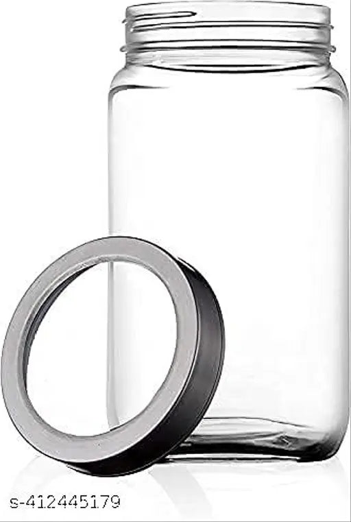 Clear glass kitchen pantry jars (1000ml set of 6) for dry fruits, honey, pickles, and coffee beans storage with airtight stainless steel lids