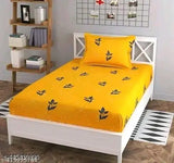 Cotton striped superfine flat sheet for single bed, ideal for summer adult use, one pillowcover included, made in India