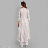 Golden print Rayon Anarkali Kurti with Palazzo Set for women and girls, stylish occasion wear