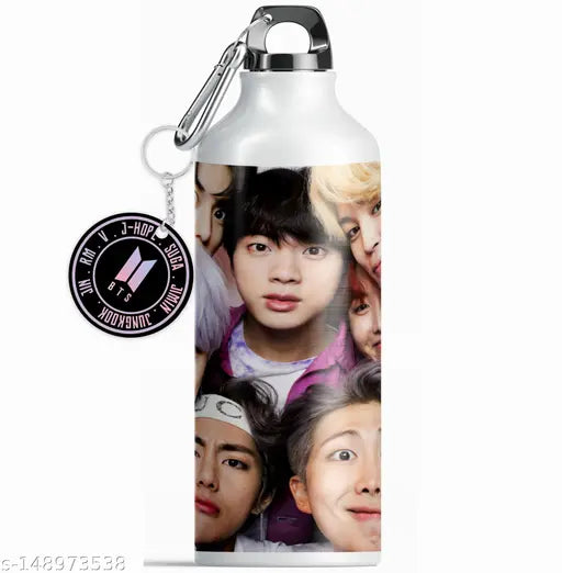 Aluminum HD printed leakproof sipper bottle (600ml), vibrant design, ideal for gym, school, office, multicolor material, eco-friendly gift for any age group