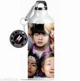 Aluminum HD printed leakproof sipper bottle (600ml), vibrant design, ideal for gym, school, office, multicolor material, eco-friendly gift for any age group