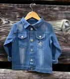 Denim Nasa jacket for kids, printed with astronaut design, in sizes 4-5 years, 5-6 years, 6-7 years