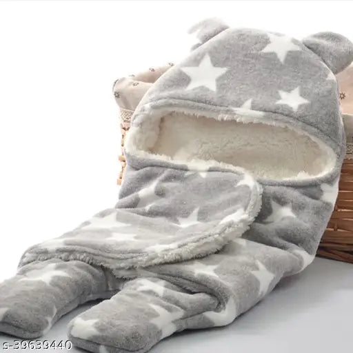 Microfiber newborn combo pack: hooded blanket & crib blanket (2pcs), polka net design, warm & soft for baby's cozy comfort