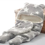 Microfiber newborn combo pack: hooded blanket & crib blanket (2pcs), polka net design, warm & soft for baby's cozy comfort