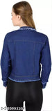 Blue Denim Jacket Women's Long Sleeve, Premium Dark Wash Denim, Size S & M