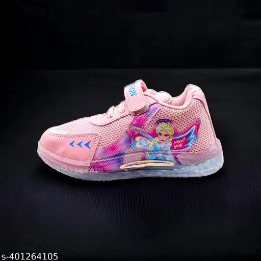 Attractive mesh shoes for girls, printed pattern with lace-up back detail, various sizes available from 1 to 10 years