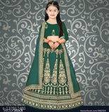 Rama Shagun satin lehenga and dupatta for kids, semi-stitched with embroidery, short sleeves, various sizes from 3-7 years old