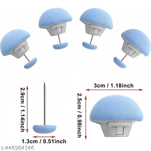 Blue AvonWellness Duvet Clips (Set of 8) - Soft cotton fabric with mushroom-shaped pins for easy quilt fixing and decoration