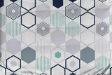 Single size elastic fitted cotton bedsheet (glace), geometric pattern, 160 thread count - adult-friendly summer upgrade