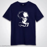 Navy blue Jujutsu Kaisen Gojo Satoru anime T-shirt, 100% cotton, eco-friendly print on short sleeves for men & women