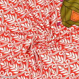 Red double printed 144TC cotton flat bedsheet, durable and breathable, perfect for summer