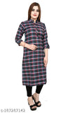 Woolen checked Garam kurti for women and girls, suitable for winter season with matching stockings