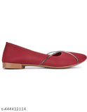 Synthetic, trendy ballerinas - comfortable flat shoes for women in various sizes (IND-3 to IND-8), on display