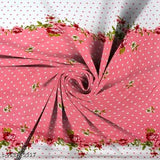 Pink premium cotton fitted king size bedsheet with botanical print, fits up to 8 inches mattress, includes 2 pillow covers