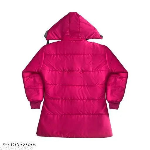 Nylon long sleeve baby girls jacket in solid color, suitable for ages 6 months to 6 years, made in India