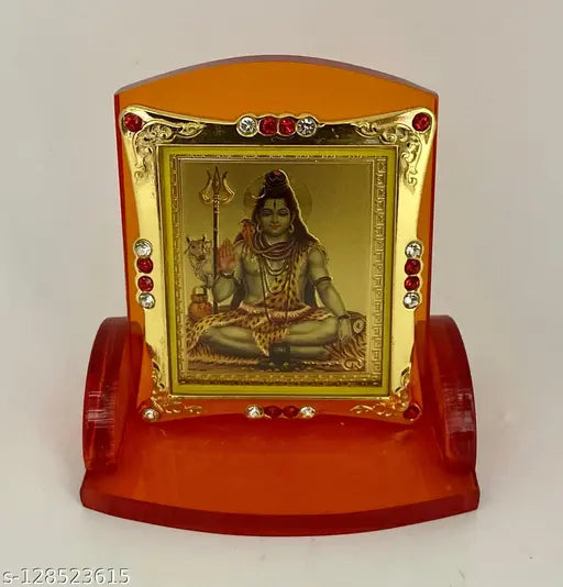 Acrylic Lord Shiva idol for car dashboard or home decor, 7cm x 5.5cm x 8.5cm spiritual gift item